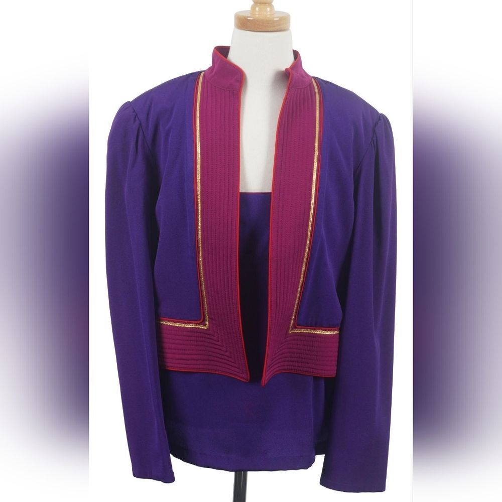Elegant Purple and Red Women's Blazer (Can457)